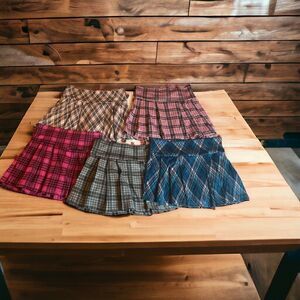 5 piece Y2k Vintage Plaid skirts
